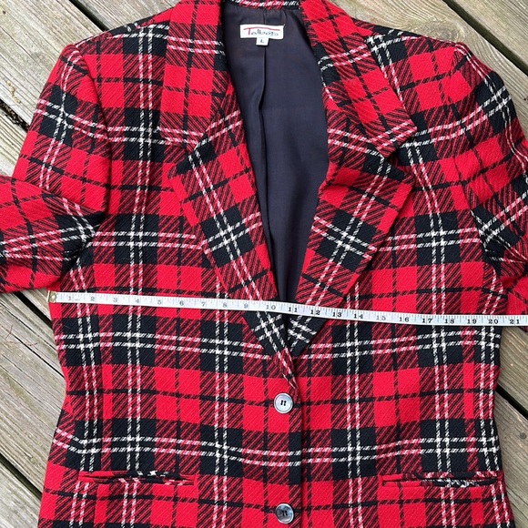Talbots vintage roomy wool blend plaid blazer L - Picture 7 of 10